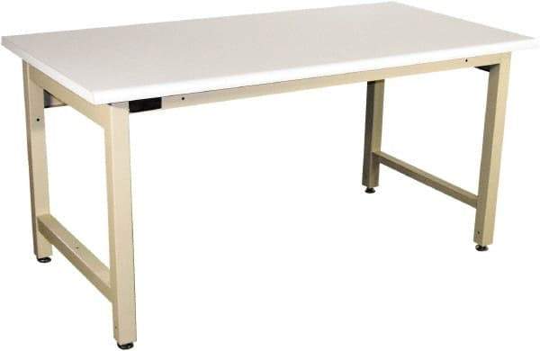 Proline - 60 Wide x 30" Deep x 36" High, Static Dissipative Workbench - Adjustable Height Legs, Beige - Eagle Tool & Supply