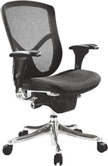 ALERA - 18-3/8 to 23" High Mid Back Chair - 28" Wide x 29-1/8" Deep, Breathable-A-Grade Black Mesh Seat, Black - Eagle Tool & Supply