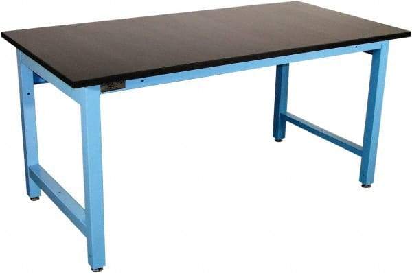 Proline - 60 Wide x 36" Deep x 36" High, Epoxy Resin Workbench - Adjustable Height Legs, Blue - Eagle Tool & Supply