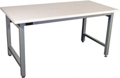 Proline - 60 Wide x 30" Deep x 36" High, Plastic Laminate Workbench - Adjustable Height Legs, Gray - Eagle Tool & Supply