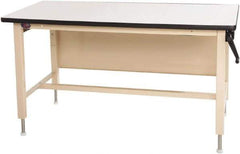 Proline - 72 Wide x 30" Deep x 42" High, Plastic Laminate Workbench - Adjustable Height Legs, Blue - Eagle Tool & Supply