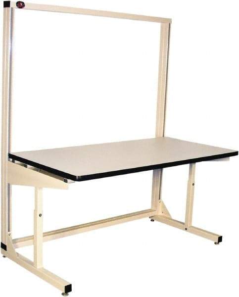 Proline - 60 Wide x 30" Deep x 36" High, Static Dissipative Workbench - Adjustable Height Legs, Beige - Eagle Tool & Supply