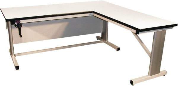 Proline - 72 Wide x 72" Deep x 42" High, Static Dissipative Workbench - Adjustable Height Legs, Beige - Eagle Tool & Supply
