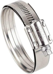 IDEAL TRIDON - SAE Size 425, 3-5/16 to 4" Diam, Stainless Steel Worm Drive Clamp - 5/8" Wide, Material Grade 300/410, Series 38215 - Eagle Tool & Supply