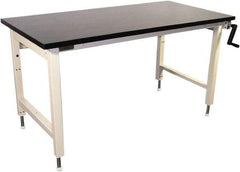 Proline - 72 Wide x 30" Deep x 42" High, Chem-Guard Workbench - Adjustable Height Legs, Beige - Eagle Tool & Supply