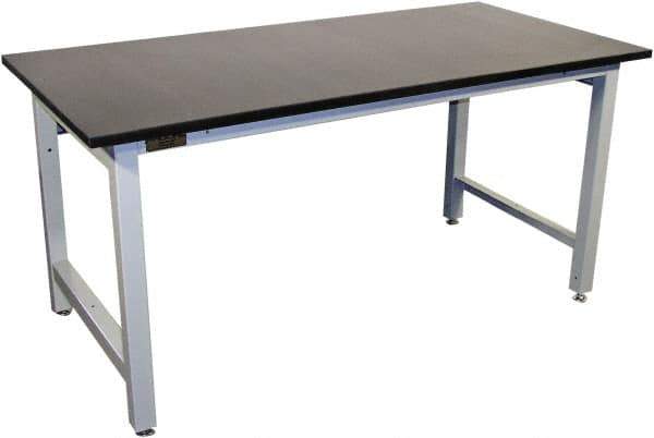 Proline - 60 Wide x 30" Deep x 36" High, Epoxy Resin Workbench - Adjustable Height Legs, Gray - Eagle Tool & Supply