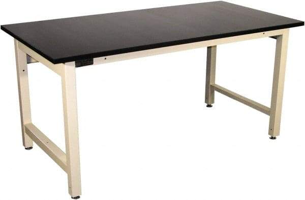Proline - 60 Wide x 36" Deep x 36" High, Epoxy Resin Workbench - Adjustable Height Legs, Beige - Eagle Tool & Supply