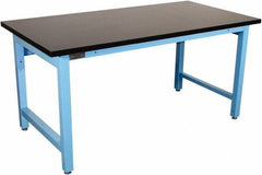 Proline - 60 Wide x 36" Deep x 36" High, Chem-Guard Workbench - Adjustable Height Legs, Blue - Eagle Tool & Supply