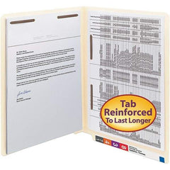 SMEAD - 12-1/4 x 9-1/2", Letter Size, Manila, File Folders with End Tab - 11 Point Stock, Straight Tab Cut Location - Eagle Tool & Supply
