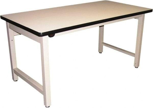Proline - 60 Wide x 30" Deep x 36" High, Plastic Laminate Workbench - Adjustable Height Legs, Beige - Eagle Tool & Supply