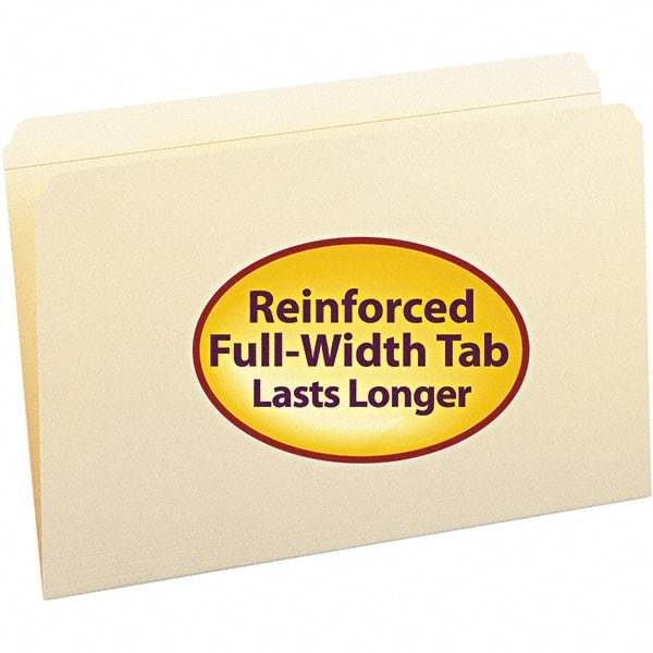 SMEAD - 14-5/8 x 9-1/2", Legal, Manila, File Folders with Top Tab - 11 Point Stock, Straight Tab Cut Location - Eagle Tool & Supply