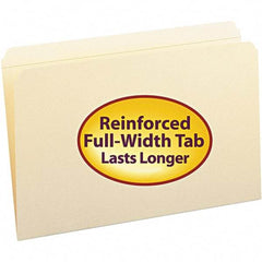 SMEAD - 14-5/8 x 9-1/2", Legal, Manila, File Folders with Top Tab - 11 Point Stock, Straight Tab Cut Location - Eagle Tool & Supply