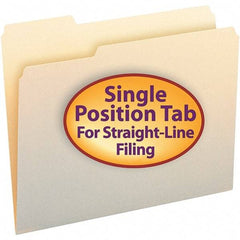 SMEAD - 11-5/8 x 9-1/2", Letter Size, Manila, File Folders with Top Tab - 11 Point Stock, 1st Position Tab Cut Location - Eagle Tool & Supply