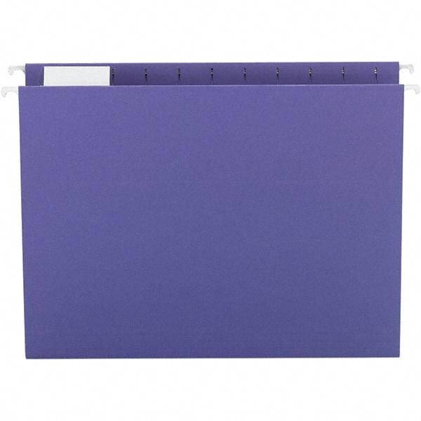 SMEAD - 12-1/4 x 9-1/2", Letter Size, Purple, Hanging File Folder - 11 Point Stock, 1/5 Tab Cut Location - Eagle Tool & Supply