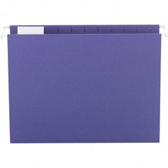 SMEAD - 12-1/4 x 9-1/2", Letter Size, Purple, Hanging File Folder - 11 Point Stock, 1/5 Tab Cut Location - Eagle Tool & Supply