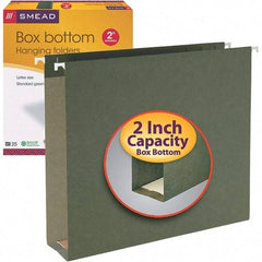 SMEAD - 12-1/4 x 9-1/2", Letter Size, Standard Green, Hanging File Folders with Box Bottom - 11 Point Stock - Eagle Tool & Supply