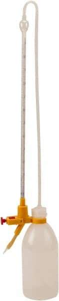 Dynalon Labware - 5 ml Borosilicate Glass Burette, Polyethylene Bottle Titrating Burette - 4-39/64" Diam x 18-57/64" High - Eagle Tool & Supply