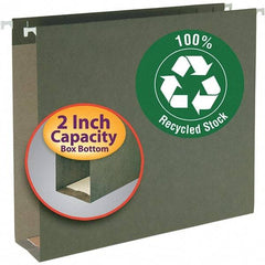 SMEAD - 9-1/2 x 14-1/2", Letter Size, Standard Green, Hanging File Folder - 11 Point Stock - Eagle Tool & Supply