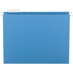SMEAD - 12-1/4 x 9-1/2", Letter Size, Blue, Hanging File Folder - 11 Point Stock, 1/5 Tab Cut Location - Eagle Tool & Supply