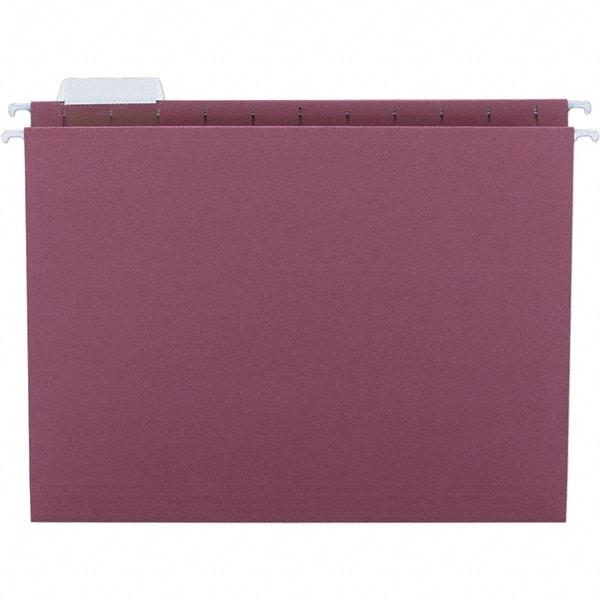 SMEAD - 12-1/4 x 9-1/2", Letter Size, Maroon, Hanging File Folder - 11 Point Stock, 1/5 Tab Cut Location - Eagle Tool & Supply