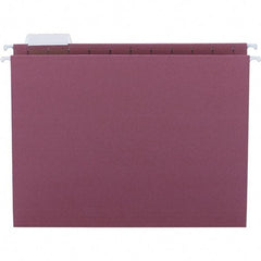 SMEAD - 12-1/4 x 9-1/2", Letter Size, Maroon, Hanging File Folder - 11 Point Stock, 1/5 Tab Cut Location - Eagle Tool & Supply