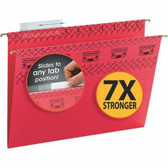 SMEAD - 12-1/4 x 9-1/2", Letter Size, Red, Hanging File Folder - 11 Point Stock, 1/3 Tab Cut Location - Eagle Tool & Supply