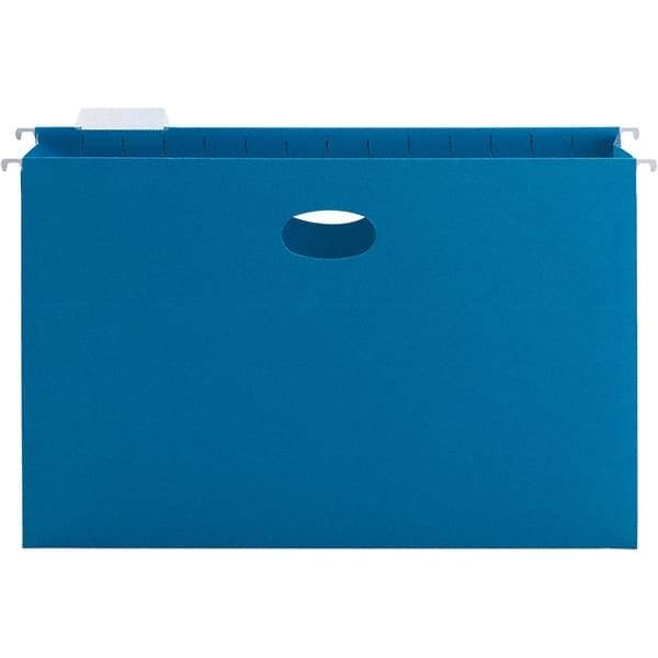 SMEAD - 9-1/2 x 14-1/2", Legal, Sky Blue, Hanging File Folder - 11 Point Stock, 1/5 Tab Cut Location - Eagle Tool & Supply