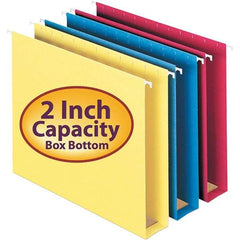 SMEAD - 12-1/4 x 9-1/2", Letter Size, Assorted Colors, Hanging File Folders with Box Bottom - 11 Point Stock, 1/5 Tab Cut Location - Eagle Tool & Supply