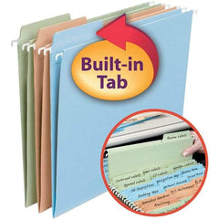 SMEAD - 12-1/4 x 9-1/2", Letter Size, Assorted Colors, Hanging File Folder - 11 Point Stock, 1/3 Tab Cut Location - Eagle Tool & Supply
