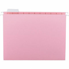 SMEAD - 12-1/4 x 9-1/2", Letter Size, Pink, Hanging File Folder - 11 Point Stock, 1/5 Tab Cut Location - Eagle Tool & Supply
