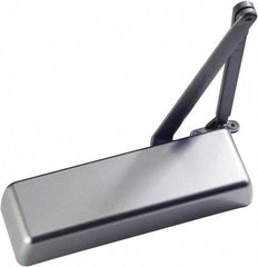 Ability One - 12" Closer Body Length, Institutional Grade 1 Door Closer Manual Damper - Aluminum Finish, Non-Handed - Eagle Tool & Supply