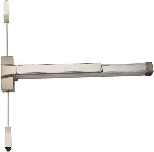 Ability One - Fire Rated, Nonhanded, Heavy Duty Vertical Rod - Satin Stainless Steel Finish - Eagle Tool & Supply