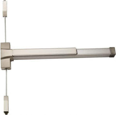 Ability One - Fire Rated, Nonhanded, Heavy Duty Vertical Rod - Satin Stainless Steel Finish - Eagle Tool & Supply