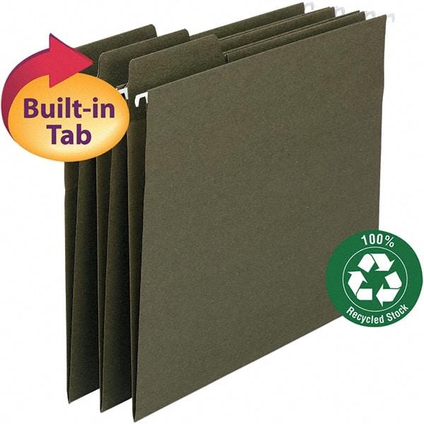 SMEAD - 12-1/4 x 9-1/2", Letter Size, Standard Green, Hanging File Folder - 11 Point Stock, 1/3 Tab Cut Location - Eagle Tool & Supply