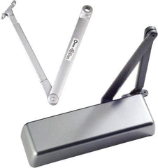 Ability One - 12" Closer Body Length, Institutional Grade 1 Door Closer Manual Damper - Aluminum Finish, Non-Handed - Eagle Tool & Supply
