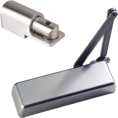 Ability One - 12" Closer Body Length, Commercial Grade 1 Door Closer Manual Damper - Aluminum Finish, Non-Handed - Eagle Tool & Supply