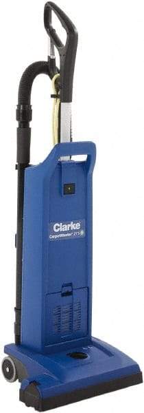 Clarke - Dual Motor Upright Vacuum Cleaner - 14-1/2" Cleaning Width, 9" Amps, Ergonomic Handle - Eagle Tool & Supply