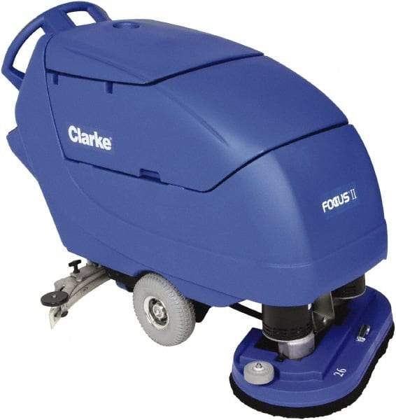 Clarke - 26" Cleaning Width, Battery Powered Floor Scrubber - 0.75 hp, 200 RPM, 23 Gal Tank Capacity - Eagle Tool & Supply