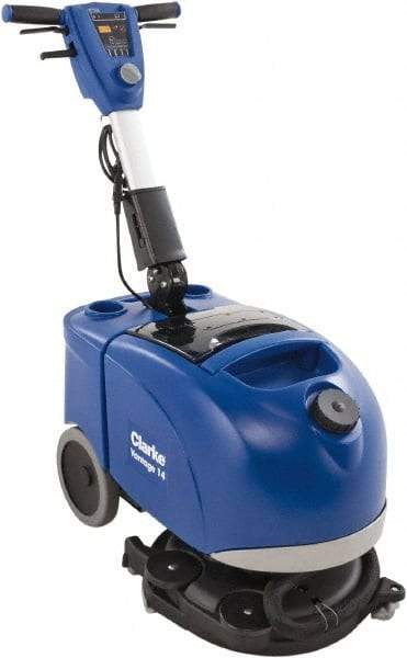 Clarke - 15" Cleaning Width, Battery Powered Floor Scrubber - 120 RPM, 3 Gal Tank Capacity - Eagle Tool & Supply