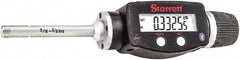 Starrett - 5/16" to 3/8", IP67, Carbide Face Electronic Inside Micrometer - 0.00005" Resolution, 0.00015" Accuracy, 2-1/4" Gage Depth - Eagle Tool & Supply