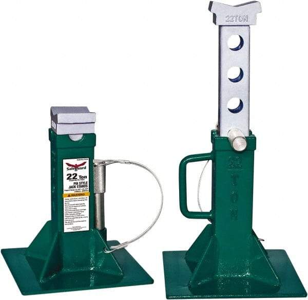 Safeguard - 44,000 Lb Capacity Jack Stand - 13-3/8 to 19-5/8" High - Eagle Tool & Supply