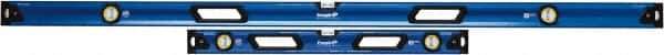 Empire Level - Magnetic 32" & 78" Long 3 Vial Box Beam Level - Metal, Blue, 1 Level & 2 Plumb Vials - Eagle Tool & Supply