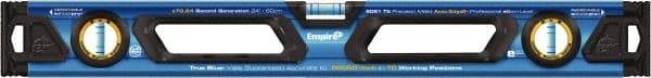 Empire Level - Magnetic 24" Long 3 Vial Box Beam Level - Metal, Blue, 1 Level & 2 Plumb Vials - Eagle Tool & Supply