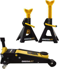 Omega Lift Equipment - 2.5 Ton Capacity Service Floor Jack - 5-3/8 to 19-7/8" High - Eagle Tool & Supply