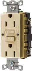 Hubbell Wiring Device-Kellems - 1 Phase, 5-15R NEMA, 125 VAC, 15 Amp, GFCI Receptacle - 2 Pole, Back and Side Wiring, Commercial Grade - Eagle Tool & Supply