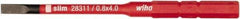 Wiha - 4mm Drive, Slotted Screwdriver Bit - 75mm OAL - Eagle Tool & Supply