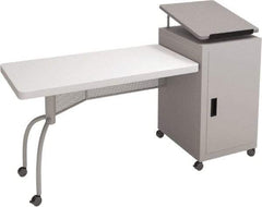 Oklahoma Sound - 300 Lb Capacity, 3 Shelf, 1 Door Combination Storage Cabinet & Work Table - 24" Wide x 68" Deep x 45" High - Eagle Tool & Supply