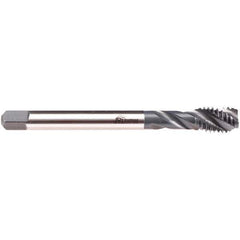 Emuge - 7/8-9 UNC 4 Flute 2B/3B Modified Bottoming Spiral Flute Tap - High Speed Steel, NE2 Finish, 5.512" OAL, Right Hand Flute, Right Hand Thread, Series CU533200 - Eagle Tool & Supply