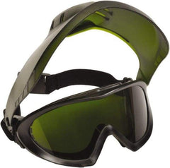 PYRAMEX - Size Universal, Green Polycarbonate Anti-Fog & Scratch Resistant Lens, Goggles with Face Shield - Indirect Vent, Black PVC/Polycarbonate Frame, Over the Glass Style - Eagle Tool & Supply