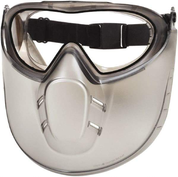PYRAMEX - Size Universal, Clear Polycarbonate Anti-Fog & Scratch Resistant Lens, Goggles with Face Shield - Indirect Vent, Black PVC/Polycarbonate Frame, Over the Glass Style - Eagle Tool & Supply